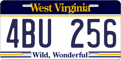 WV license plate 4BU256