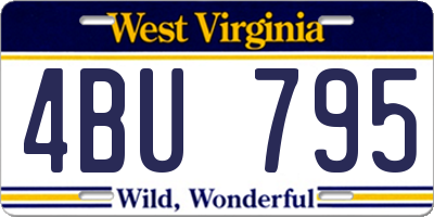 WV license plate 4BU795