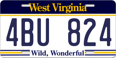 WV license plate 4BU824