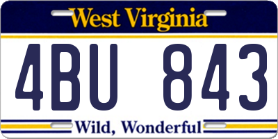WV license plate 4BU843