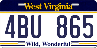 WV license plate 4BU865