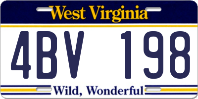 WV license plate 4BV198