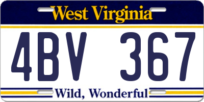 WV license plate 4BV367