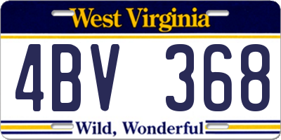 WV license plate 4BV368
