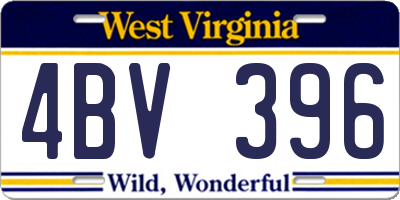WV license plate 4BV396
