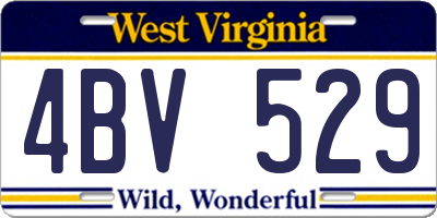 WV license plate 4BV529