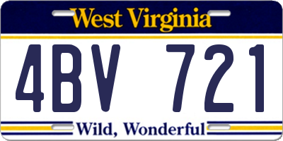 WV license plate 4BV721