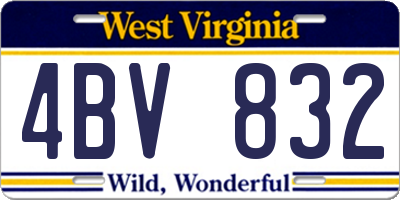 WV license plate 4BV832