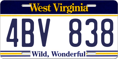 WV license plate 4BV838