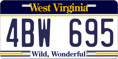 WV license plate 4BW695
