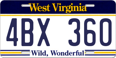 WV license plate 4BX360