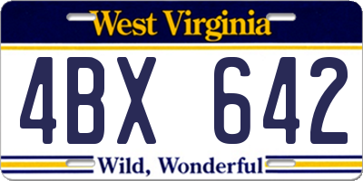 WV license plate 4BX642