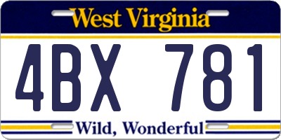 WV license plate 4BX781