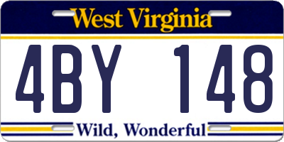 WV license plate 4BY148
