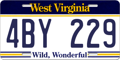 WV license plate 4BY229