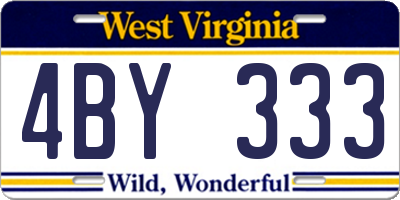 WV license plate 4BY333