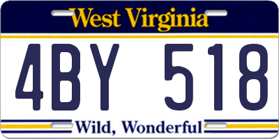 WV license plate 4BY518