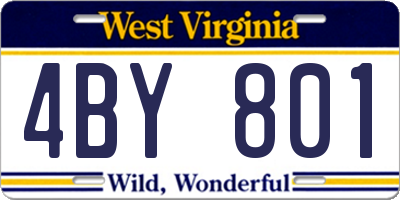 WV license plate 4BY801