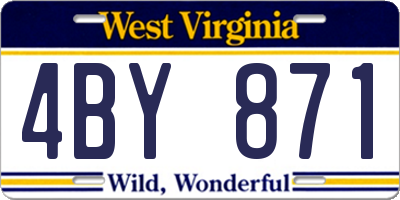 WV license plate 4BY871