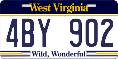 WV license plate 4BY902