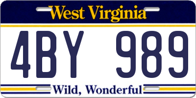 WV license plate 4BY989