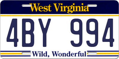 WV license plate 4BY994