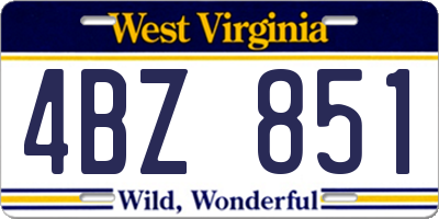 WV license plate 4BZ851