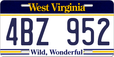 WV license plate 4BZ952
