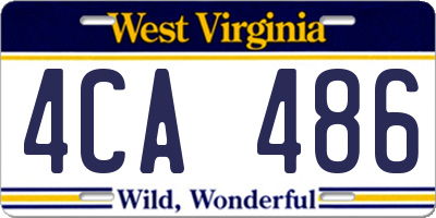 WV license plate 4CA486