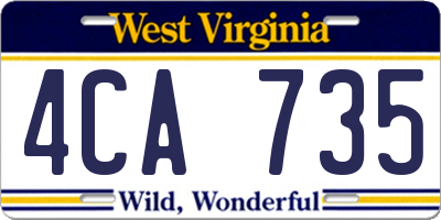 WV license plate 4CA735