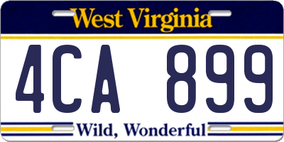 WV license plate 4CA899