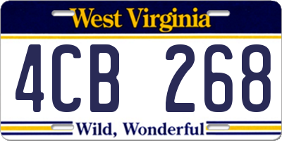 WV license plate 4CB268