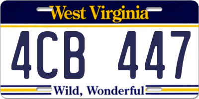 WV license plate 4CB447