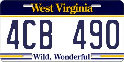 WV license plate 4CB490