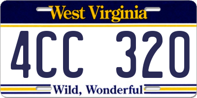WV license plate 4CC320