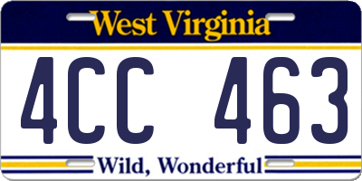 WV license plate 4CC463