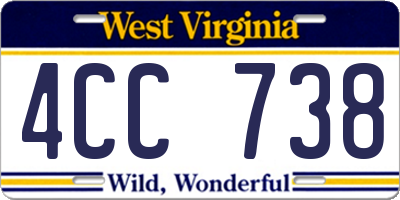 WV license plate 4CC738