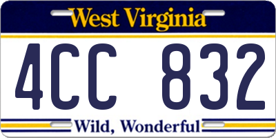 WV license plate 4CC832