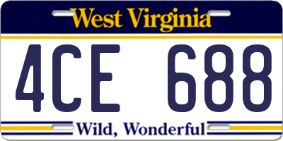 WV license plate 4CE688
