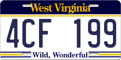 WV license plate 4CF199
