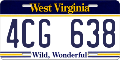 WV license plate 4CG638