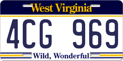 WV license plate 4CG969