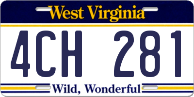 WV license plate 4CH281