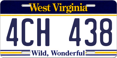WV license plate 4CH438