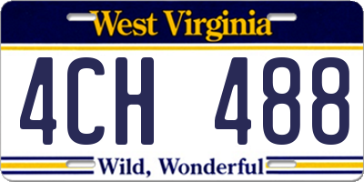 WV license plate 4CH488