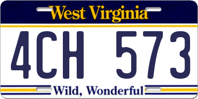 WV license plate 4CH573