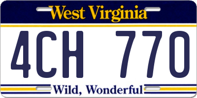 WV license plate 4CH770