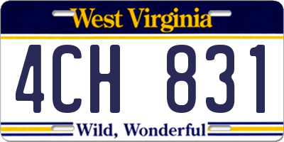 WV license plate 4CH831