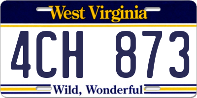 WV license plate 4CH873