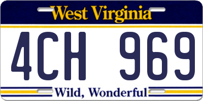 WV license plate 4CH969